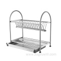 2-Tier Durable Metal Shelf Kitchen Drain Rack